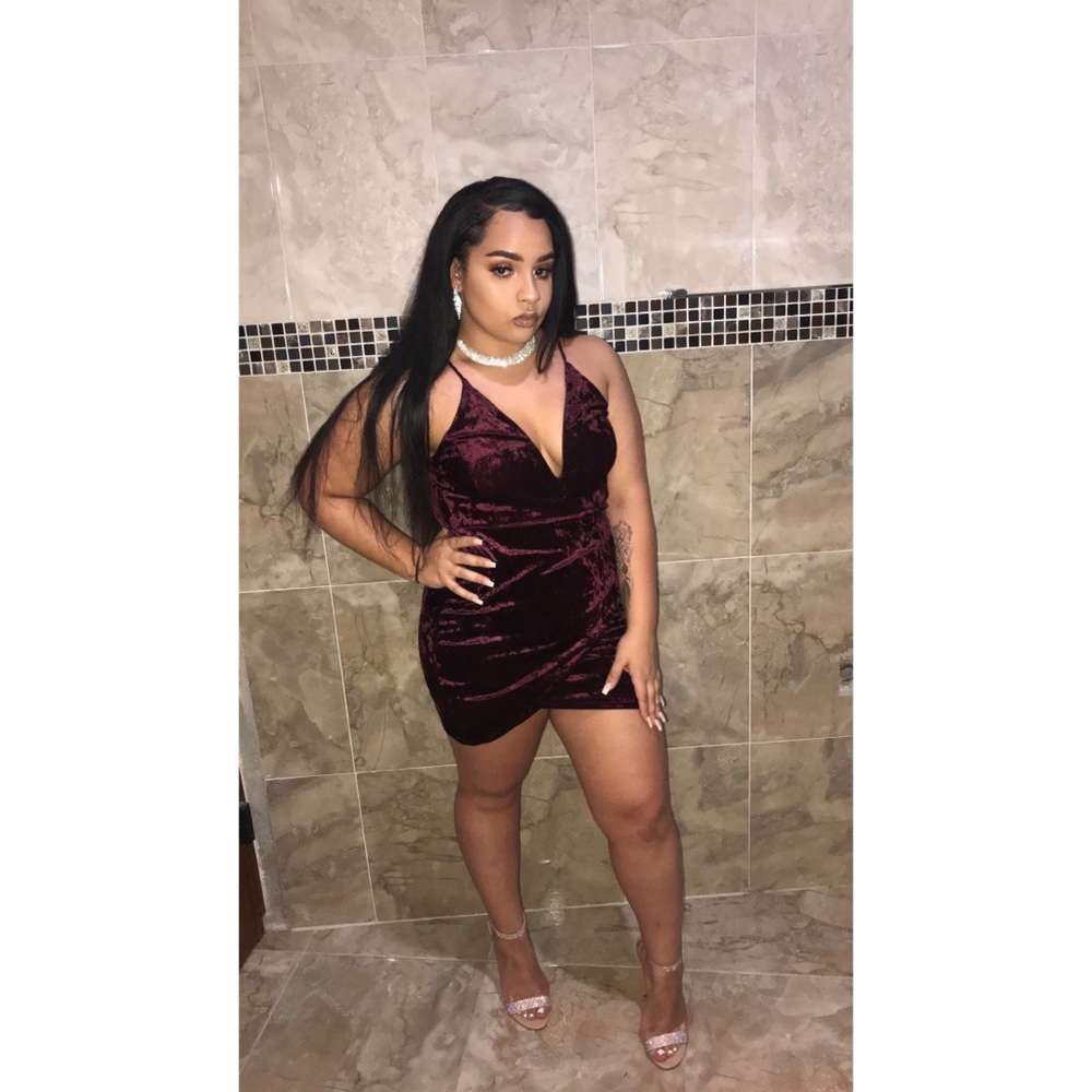 Burgundy Velvet Dress Size Lg